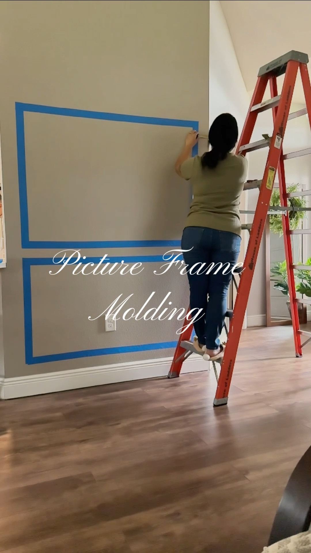 Picture frame moulding. Wall upgrade. Trim work. Paint color. DIY project. 

#LTKVideo #LTKfindsunder100 #LTKhome