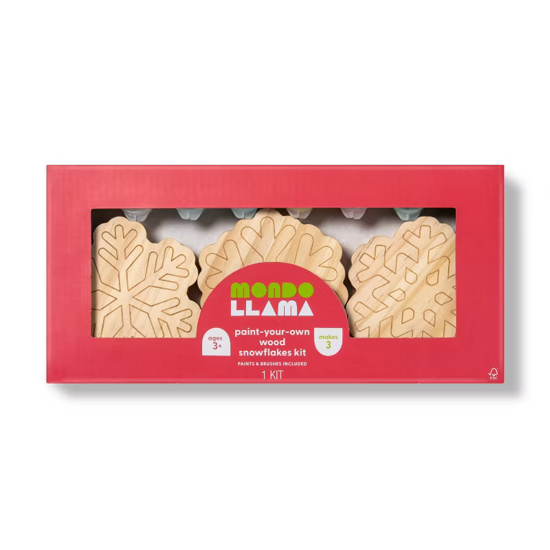 3pk Paint Your Own Wood Snowflake Kit - Mondo Llama™ | Target