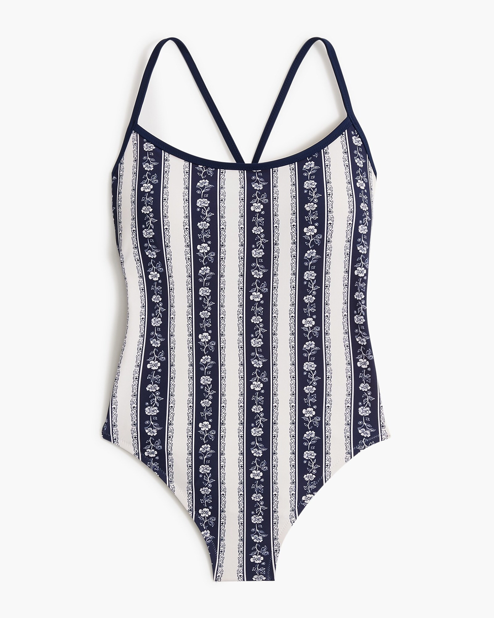 Striped one-piece swimsuit with crisscross back | J.Crew Factory