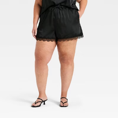 Women's Lace Pull-On Shorts - A New Day™ Black 2X | Target