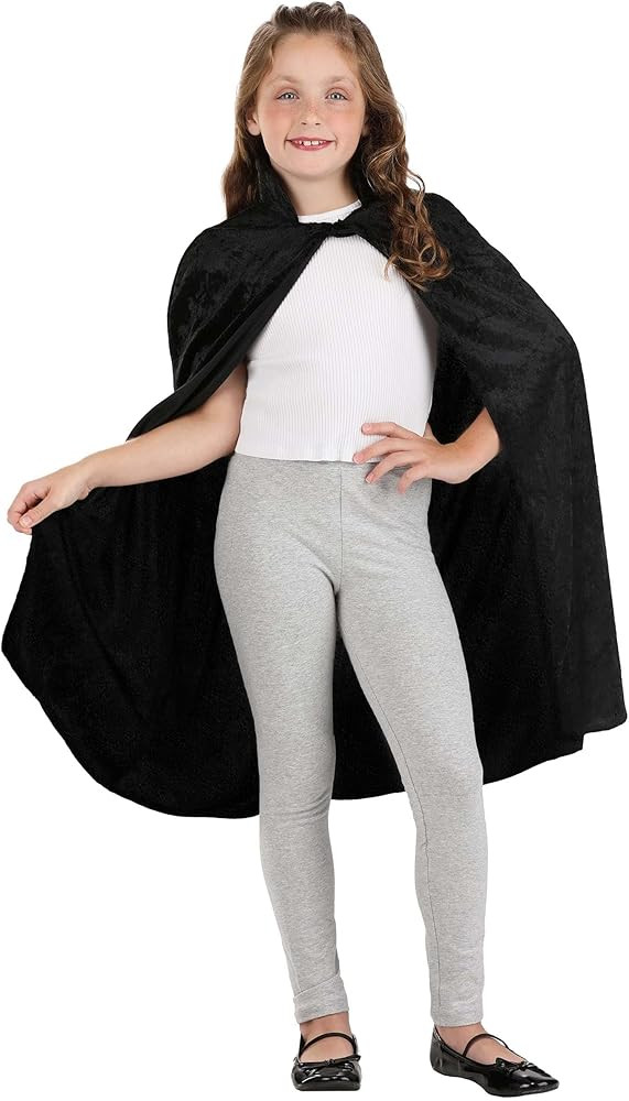 Black Velveteen Kid's Cape | Costume Capes | Amazon (US)
