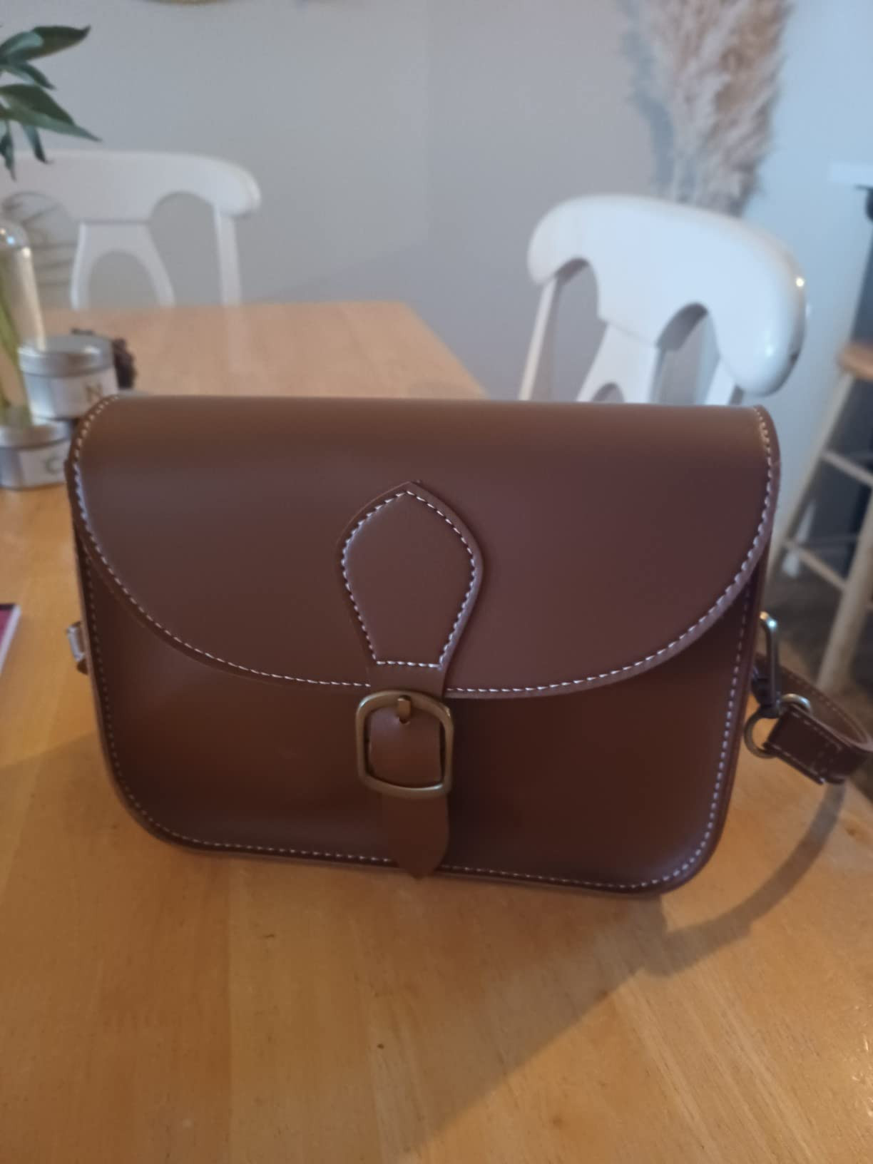 Crossbody Saddle Vegan Leather Bag Small Retro Satchel For Women Vintage Simple Handbag Faux Leat... | Amazon (US)