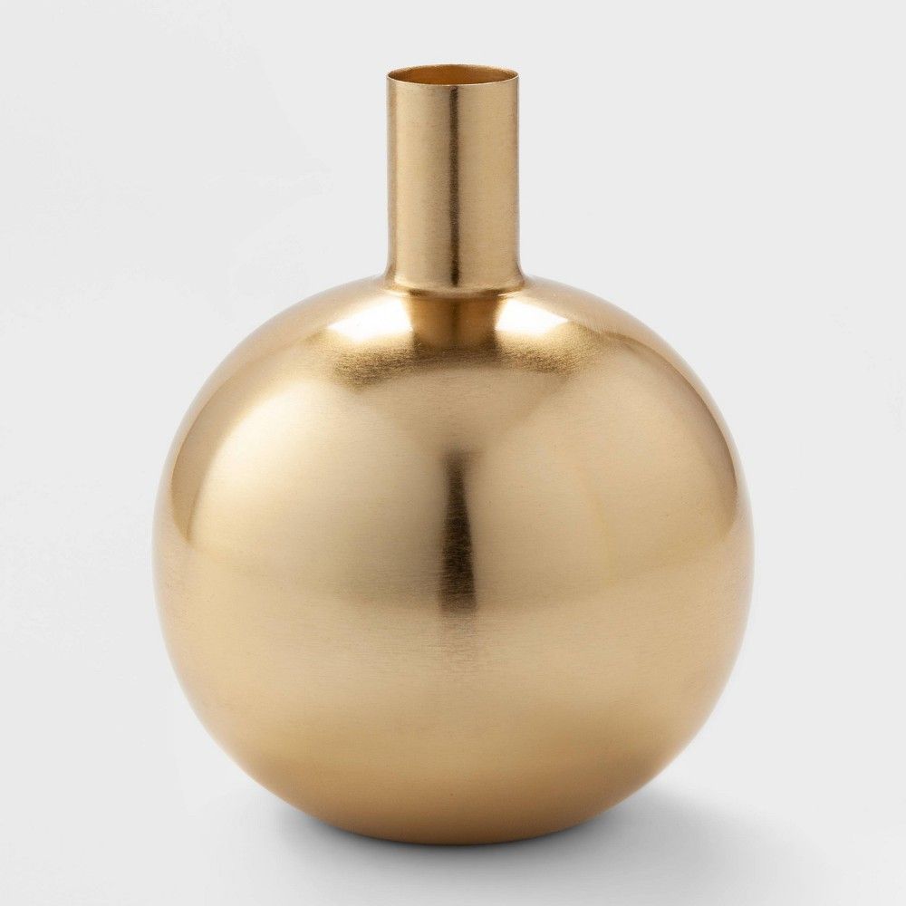 8.2"" x 6.4"" Decorative Brass Vase Gold - Project 62 | Target