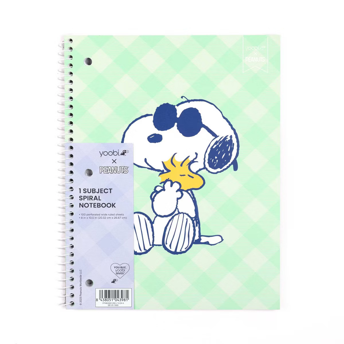 Yoobi Peanuts 1 Subject Notebooks 8"x10.5" Wide Ruled Green Joe Cool Woodstock | Target