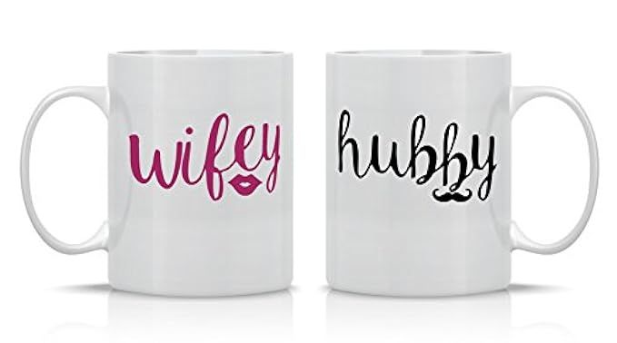 Wifey/Hubby Couple Mug - 11OZ Coffee Mug Set - Perfect Gift for husband and wife - Mugs For Couples  | Amazon (US)