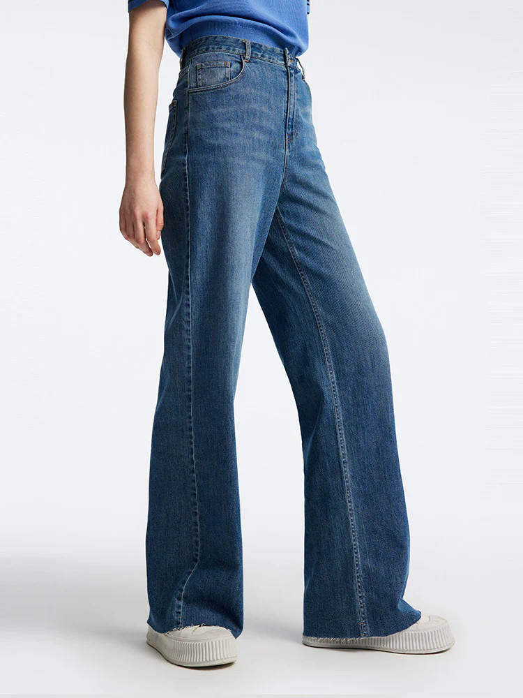 Loose Cut Hem Straight Jeans | GoeliaGlobal