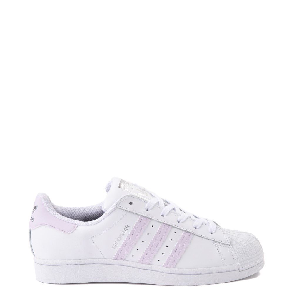 Womens adidas Superstar Athletic Shoe - White / Lavender | Journeys