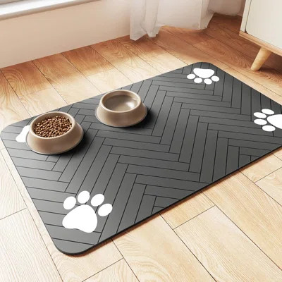 Pet Feeding Mat-Absorbent Pet Placemat For Food And Water Bowl, With Waterproof Rubber Backing, Quick Dry Water Dispenser Mat For Dog And Cat (12"X20 | Wayfair North America