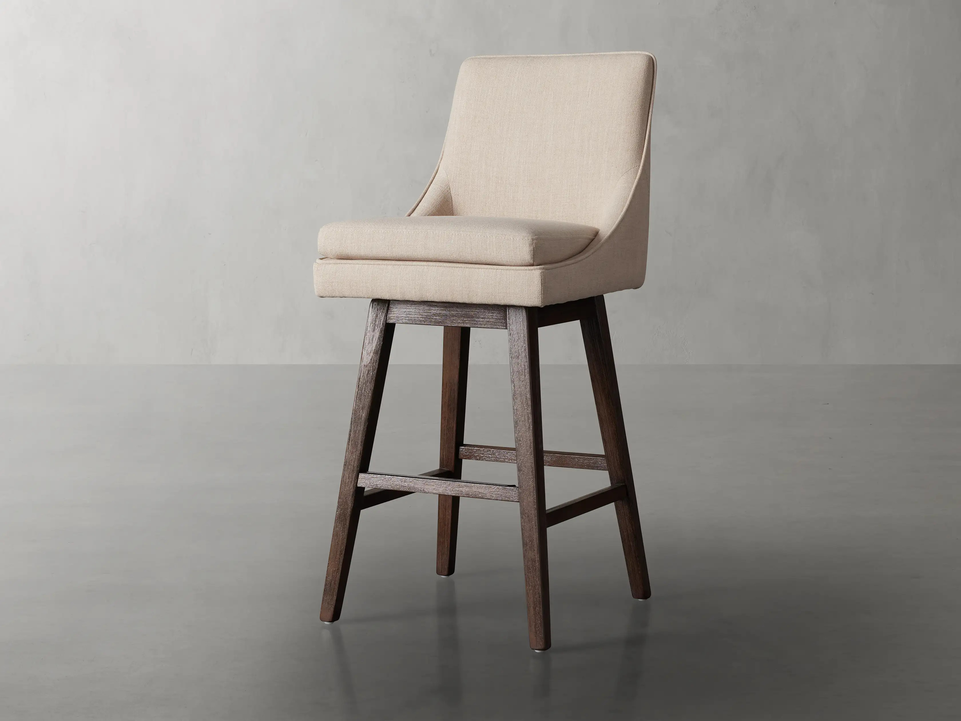 Lunden Swivel Barstool in Nomad Linen | Arhaus