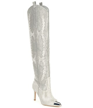 20th Anniversary Collection KatyannaTwo Wide Calf Rhinestone Embellished Over-The-Knee Western Dr... | Dillards
