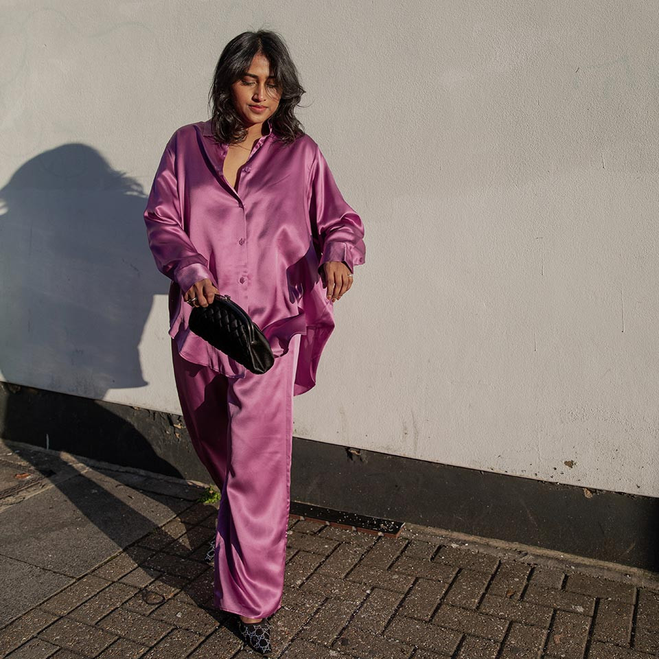 Viola oversized Silk Pyjamas Set For Women | LILYSILK