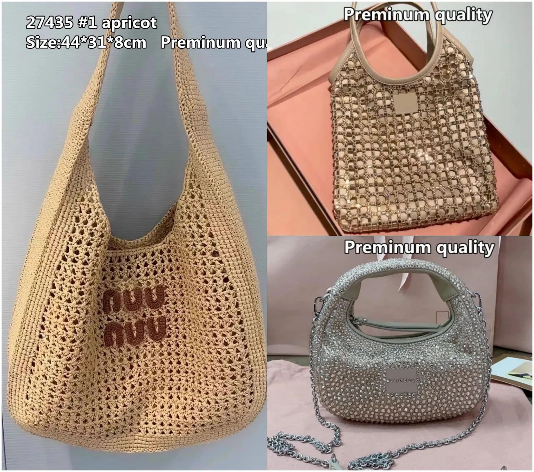 2024 New Crystal Hollow Out Mesh Handbag Crossbody Bag Luxury Design Preminum with Gift Box | DHGate