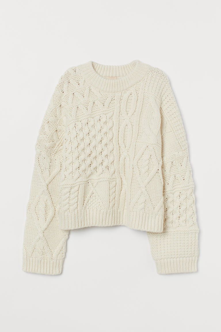 Pullover mit Zopfmuster | H&M (DE, AT, CH, NL, FI)
