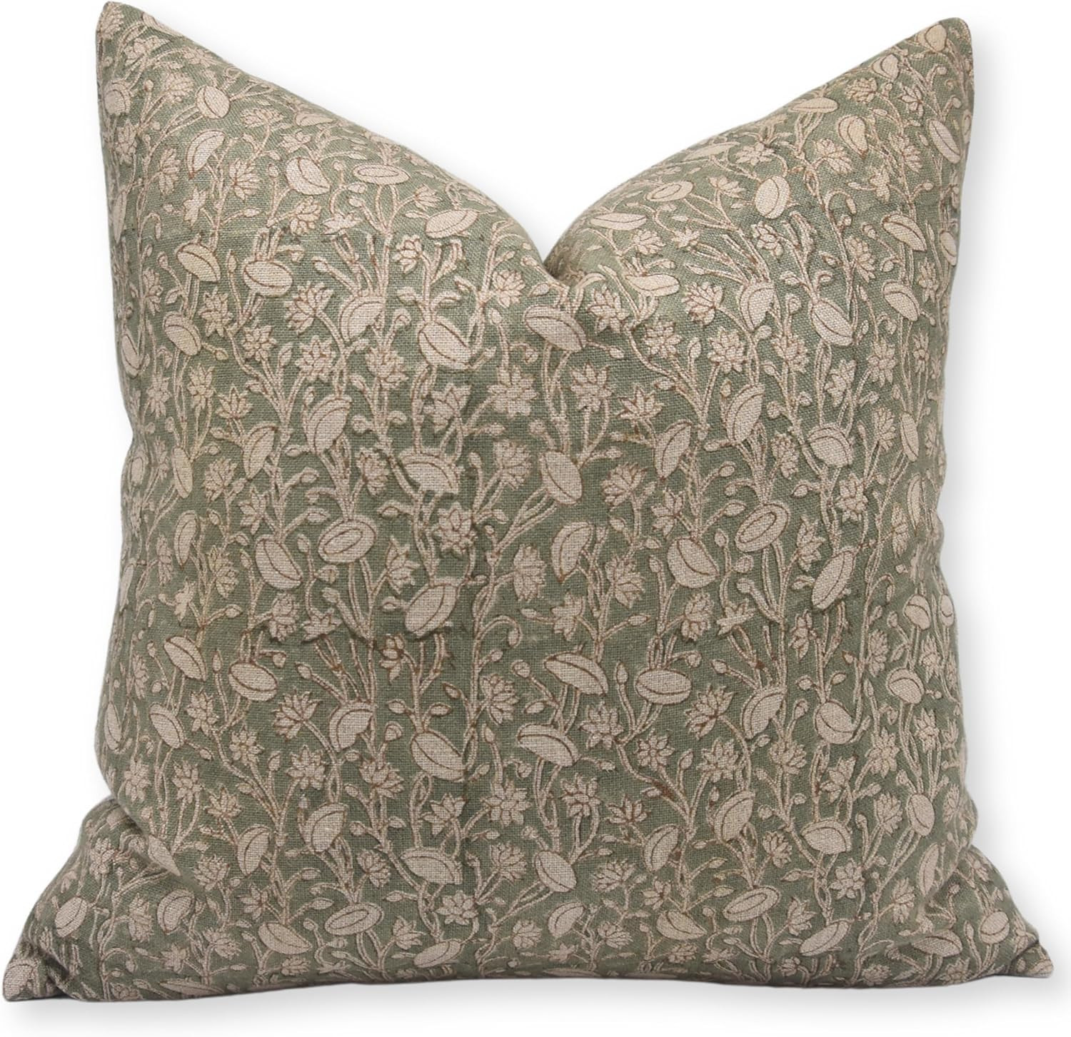 Fabritual Block Print Thick Linen 14x20 Throw Pillow Covers, Decorative Handmade Vintage Pillow C... | Amazon (US)