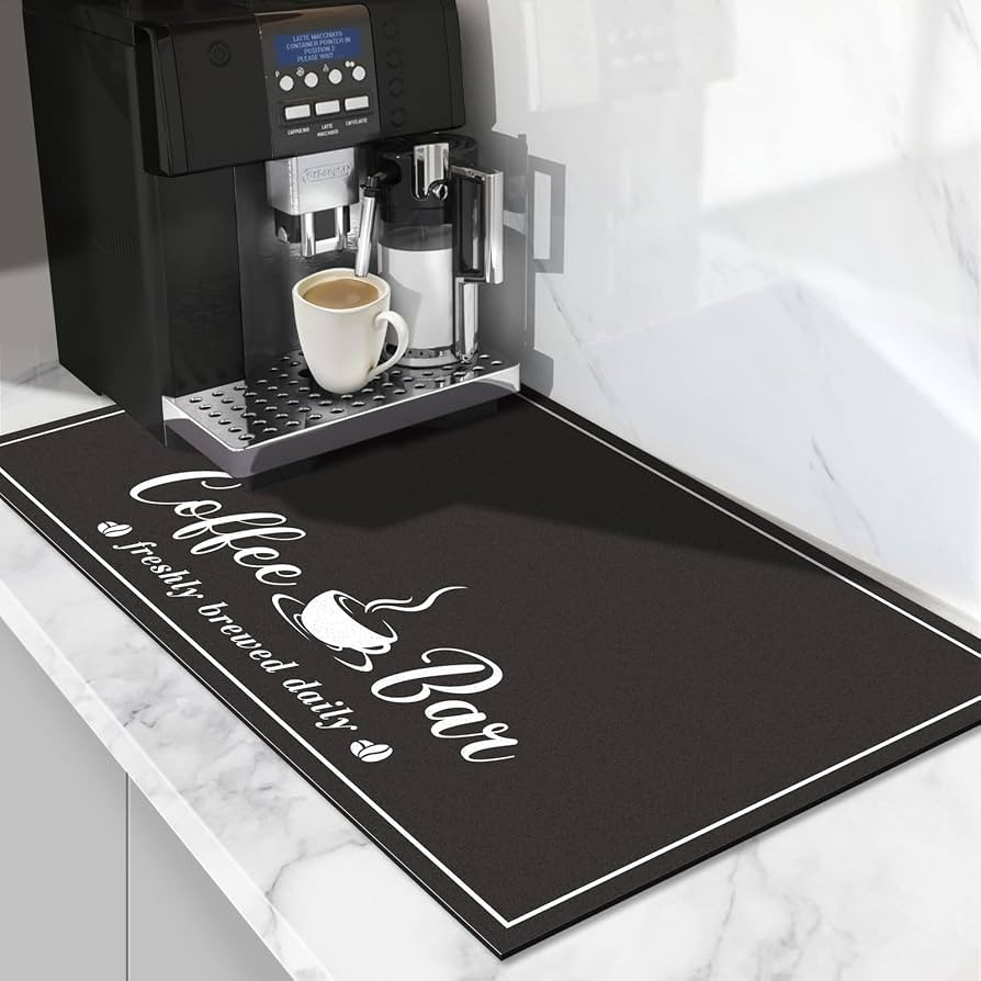 CooRug Absorbent Coffee Mat, Fashion Dish Drying Mat for Kitchen Counter Coffee Bar Accessories E... | Amazon (US)