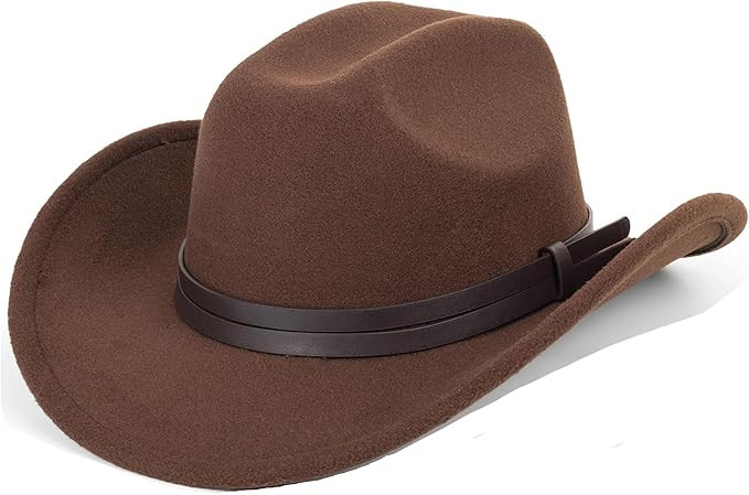 Women-Classic-Western-Cowboy-Shapeable-Hat - Men-Roll-Up-Wide-Brim-Felt-Fedora-Hats-Cowgirl-Hat w... | Amazon (US)