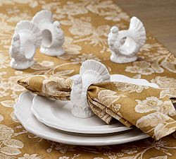 Figural Turkey Stoneware Napkin Rings - Set of 4 | Pottery Barn (US)
