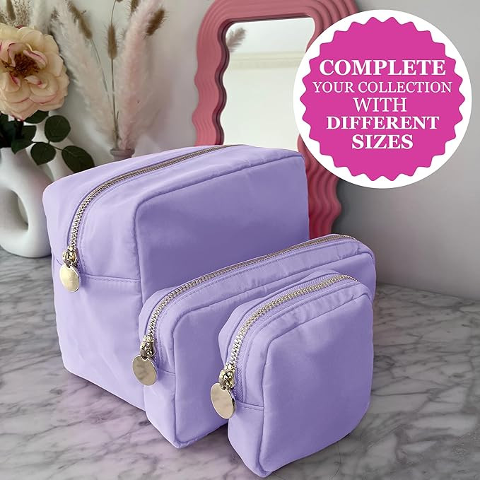 DANCOUR Makeup Bags For Women, Nylon Make Up Bags, DIY Stuff Bag, Preppy Makeup Bag, Make Up Pouc... | Amazon (US)