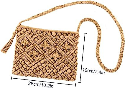 Ayliss Women's Handwoven Crossbody Handbag Summer Beach Shoulder Handbag Cotton Crochet Woven Han... | Amazon (US)