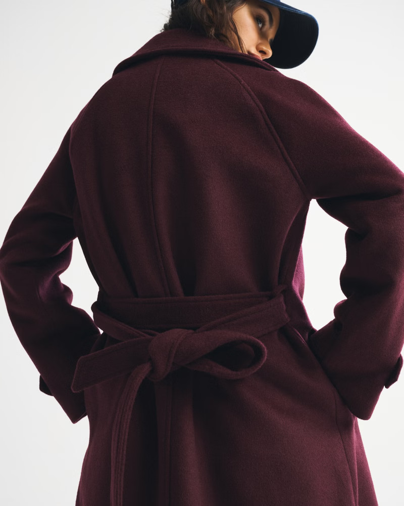 A&F Carrie Wool-Blend Trench Coat | Abercrombie & Fitch (UK)