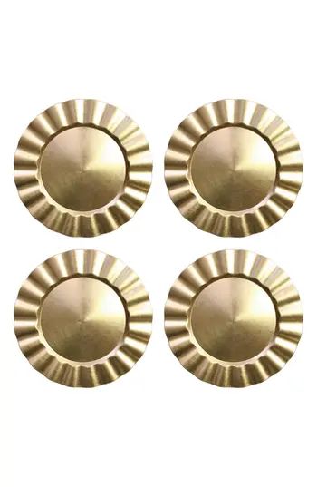 American Atelier Set Of 4 Round Ruffled Charger Plates | Nordstrom
