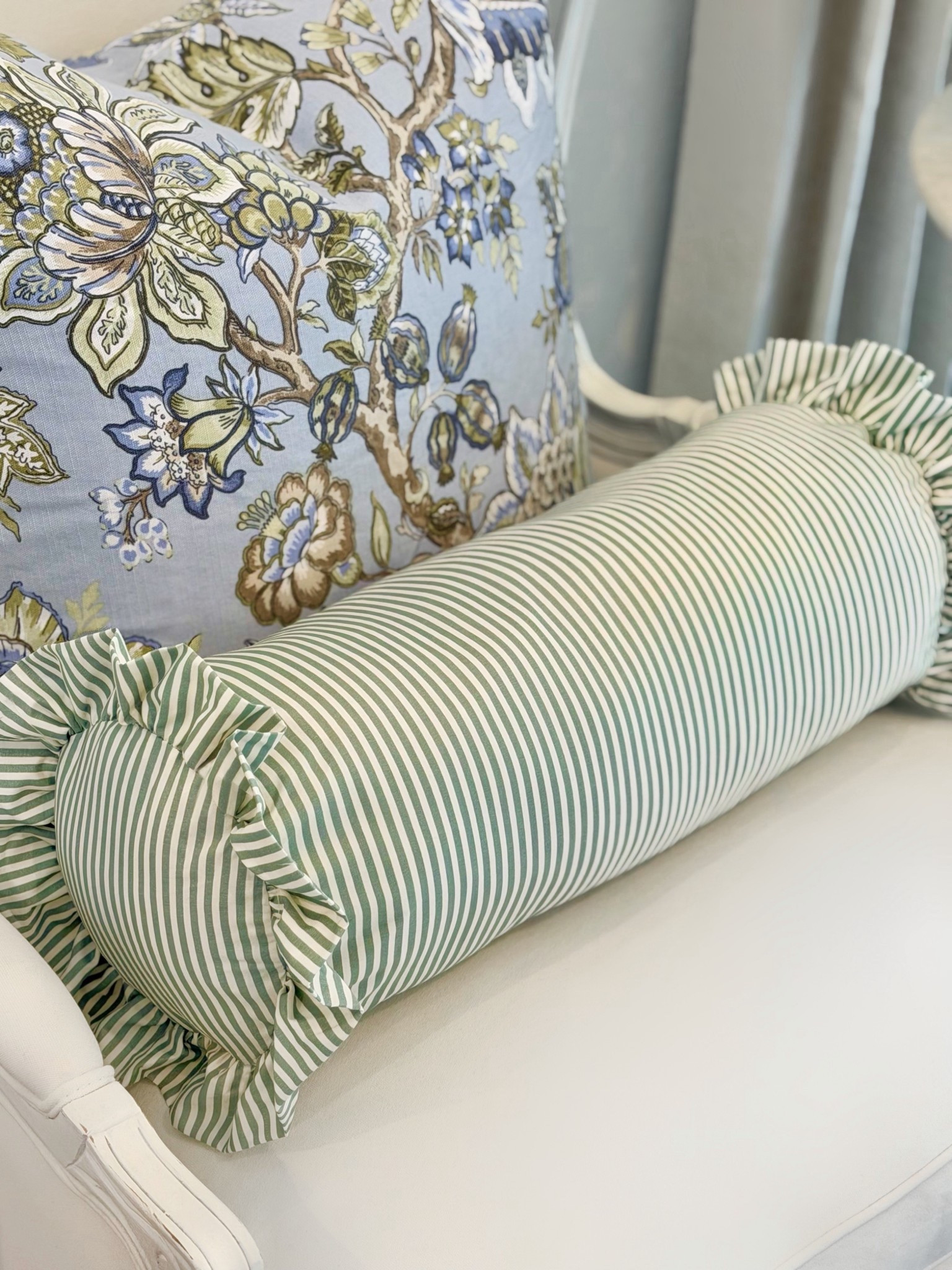 Under $10 ruffle bolster pillow from @walmart 💚