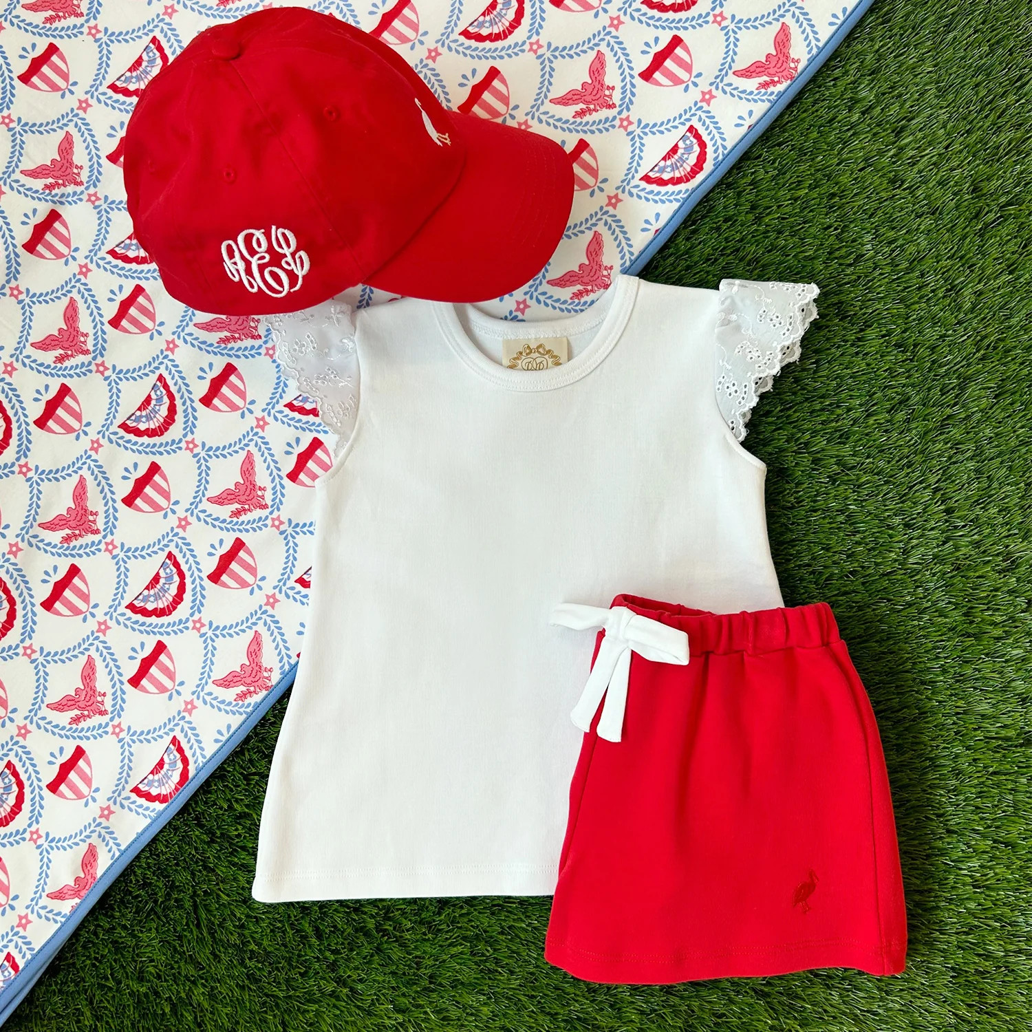 Samprey Sunsuit - Rockefeller Royal Mini Gingham | The Beaufort Bonnet Company