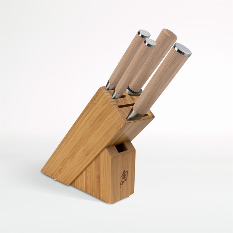 Shun Classic Blonde 5-Piece Starter Knife Set + Reviews | Crate & Barrel | Crate & Barrel