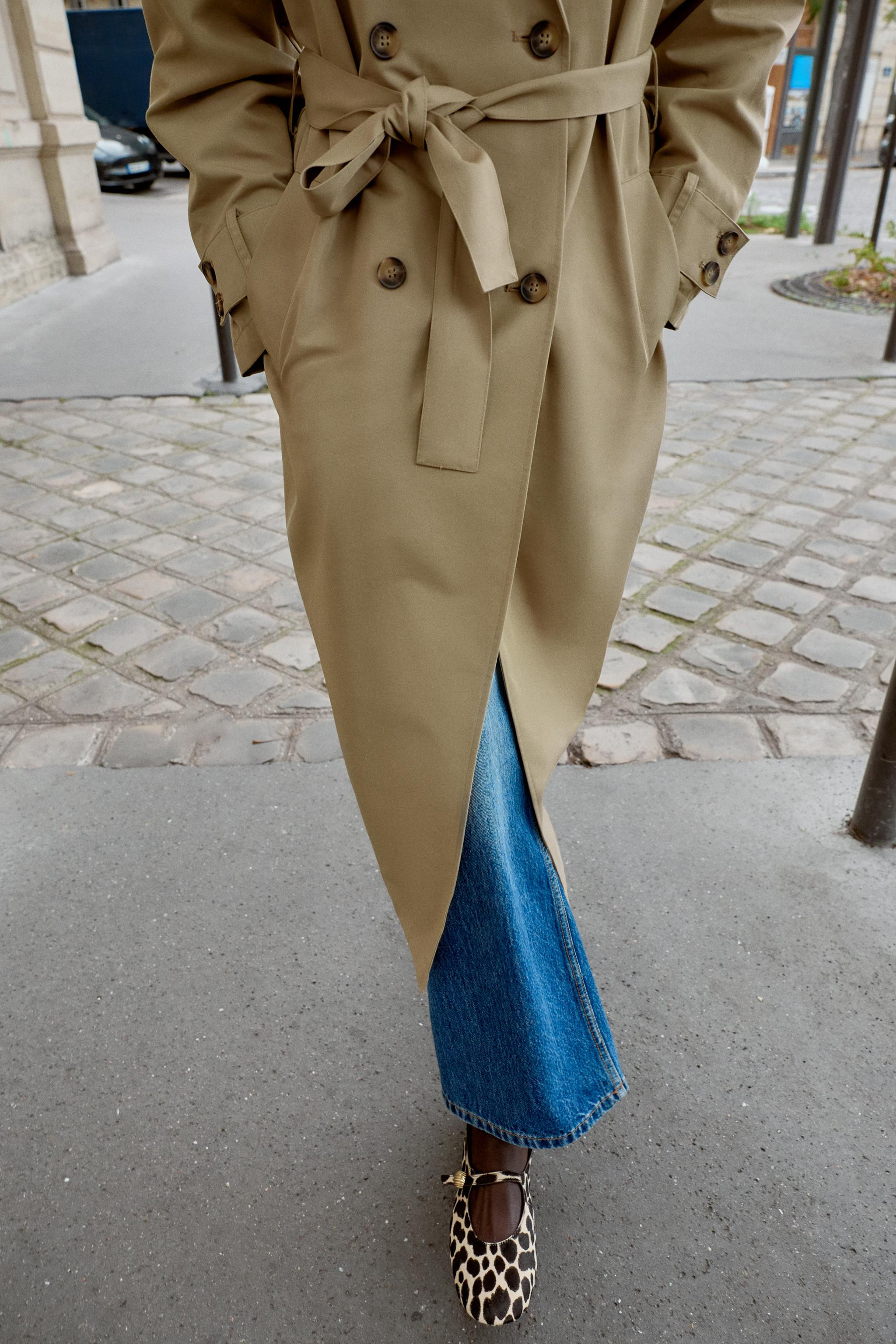 PRINTED LEATHER BALLET FLATS | Zara UK