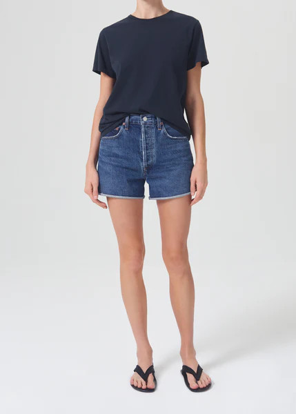 Dee High Rise Rolled Hem Short in Enamour | AGOLDE