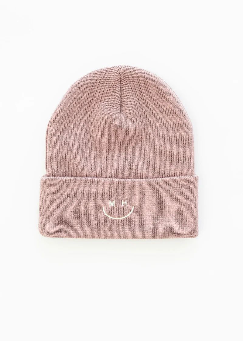 Adult Mad Hatter Smiley Cuff Beanie - Taupe | Alice & Wonder