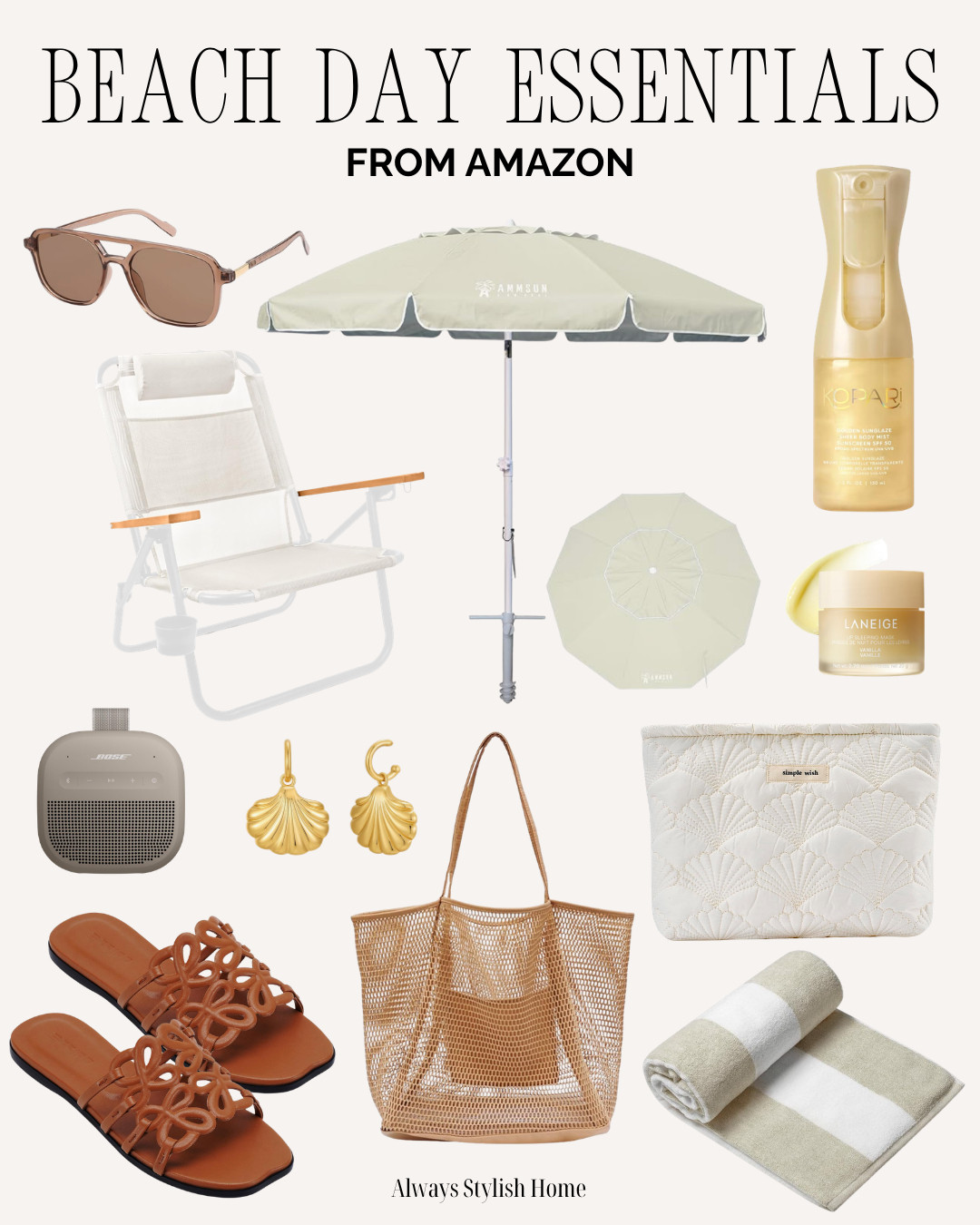 Amazon beach day essentials I’m packing on repeat this summer ☀️🏖️ From sandy beach days to poolside afternoons, these finds make every summer outing easier, cuter, and way more organized. Think affordable beach accessories, travel-friendly essentials, and summer must-haves that are actually worth adding to cart 🤍 Everything is Amazon Prime-ready for your next beach trip!

#AmazonBeachFinds #BeachDayEssentials #SummerMustHaves #AmazonSummer #BeachVacation #PoolDayEssentials 

 #LTKSeasonal #LTKSwim #LTKTravel