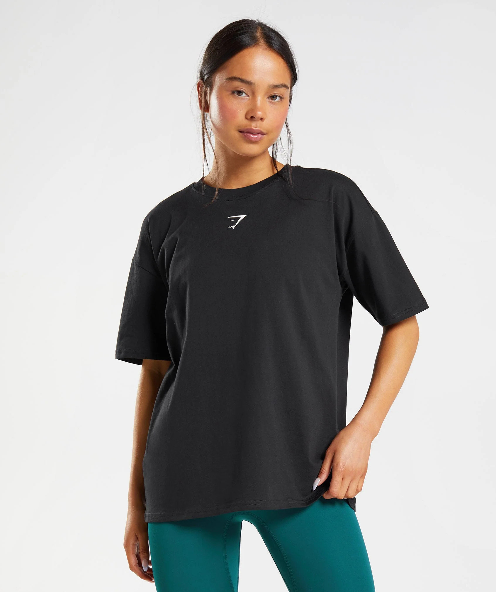 Gymshark Fraction Oversized T-Shirt - Black/White | Gymshark (Global)