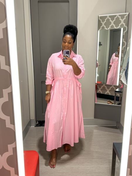 Pretty in pink 🩷 I love this baby pink button up dress! It can be dressed up or down. Since it’s so roomy, I sized down to a M. #targetstyle #targetfinds

Midi dress, spring dress, linen dress, maxi dress, summer dress, target dresss

#LTKstyletip #LTKfindsunder50 #LTKSeasonal