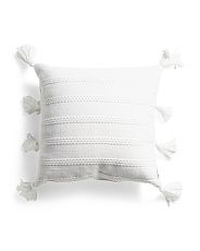 Indoor Outdoor Pillow With Tassels | Marshalls