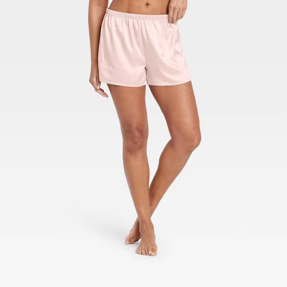 Women's Satin Pajama Shorts - Stars Above™ Soft Pink S | Target