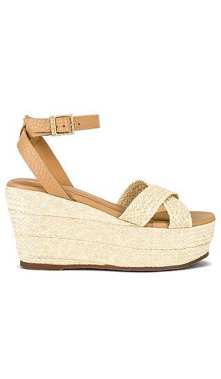 Palopo Cross Over Raffia Wedge in Natural | Revolve Clothing (Global)
