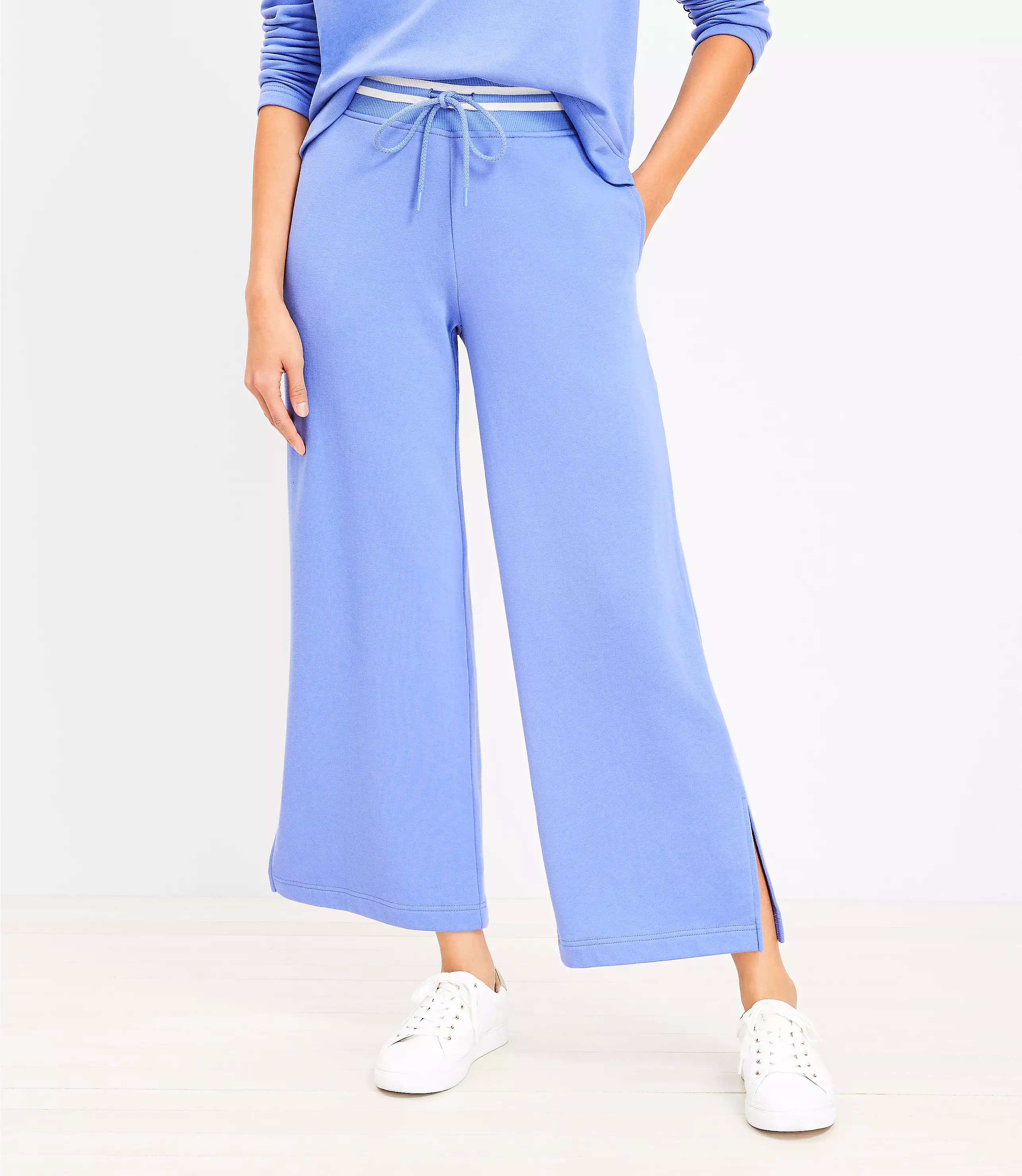 Lou & Grey Cozy Cotton Terry Wide Leg Sweatpants | LOFT
