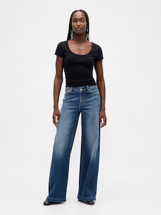 High Rise Stride Wide-Leg Jeans | Gap (US)