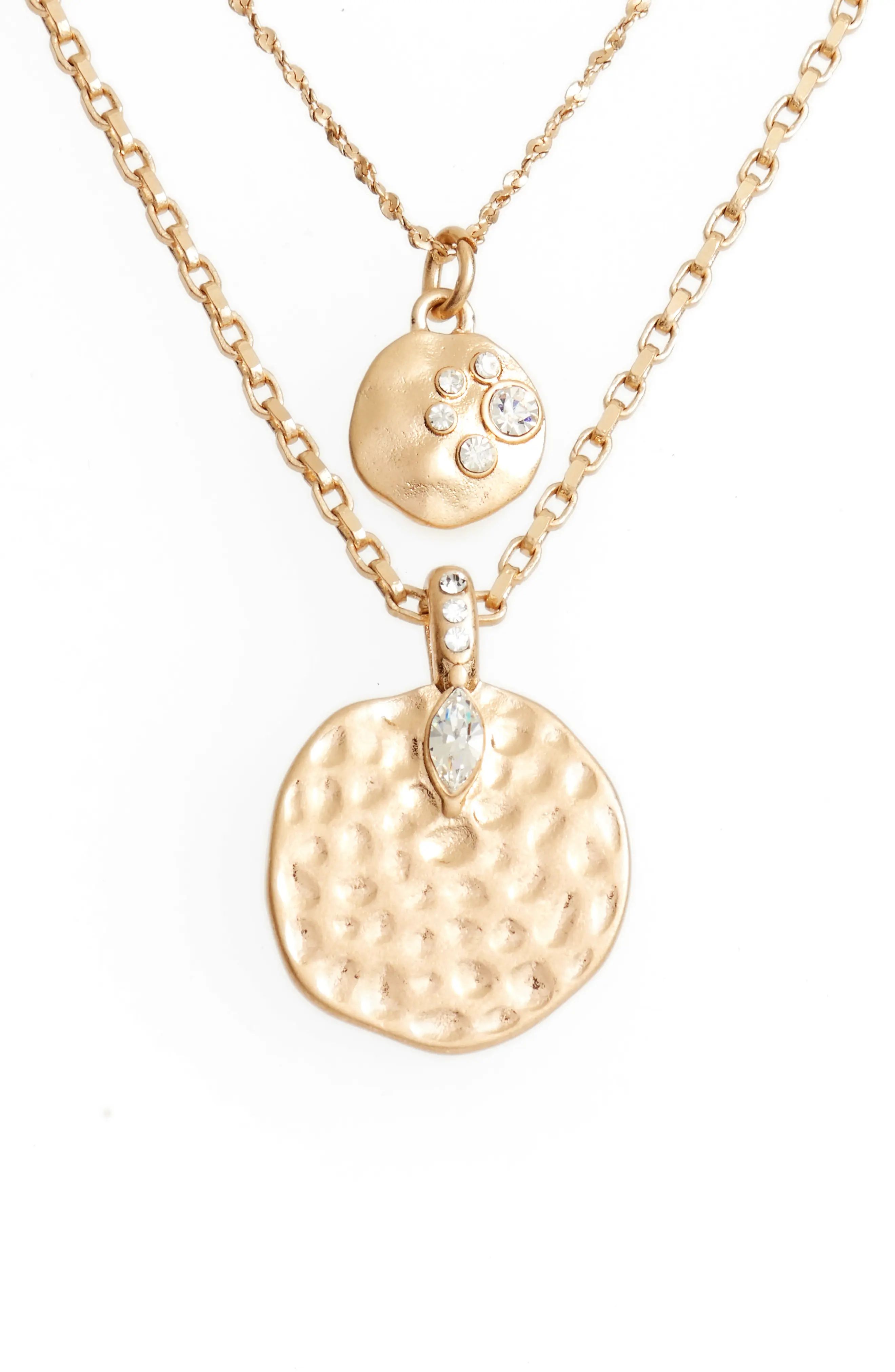 Multistrand Hammered Disc Pendant Necklace | Nordstrom