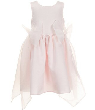 Little Girls Satin Sleeveless Bow Accented Fit-And-Flare Dress | Dillard's