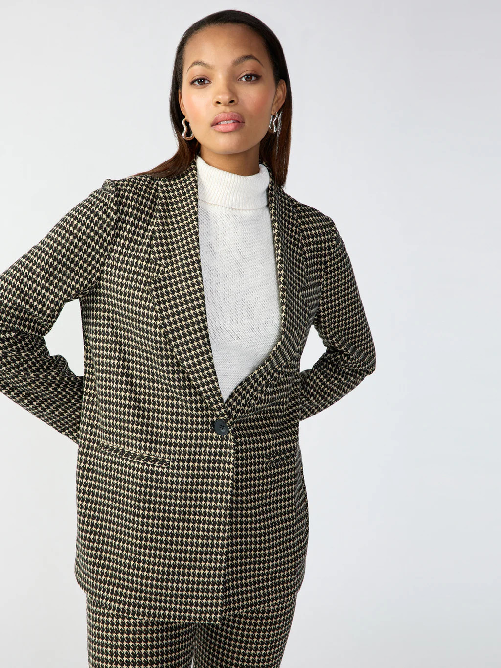 City Blazer Vanilla Mini Houndstooth | Sanctuary Clothing