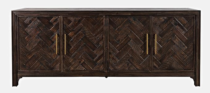 Jofran Inc. Gramercy Mid-Century Modern Chevron Four Door 79" Sideboard Cabinet | Amazon (US)