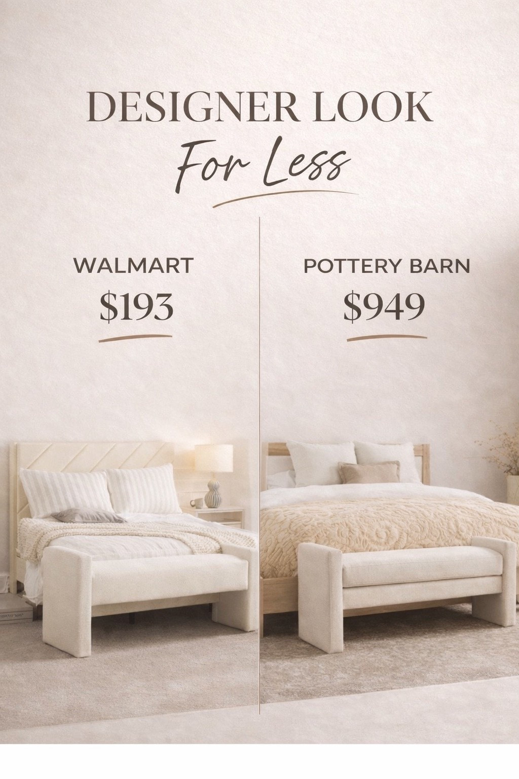 Designer Upholstered Bench Dupe

Same look, major price difference.

This one has that clean, tailored shape with soft upholstery that instantly adds a high-end feel at the end of a bed or in an entry.

An easy way to get that elevated, layered look for less.

Shop it here

#LTKSaleAlert #LTKHome