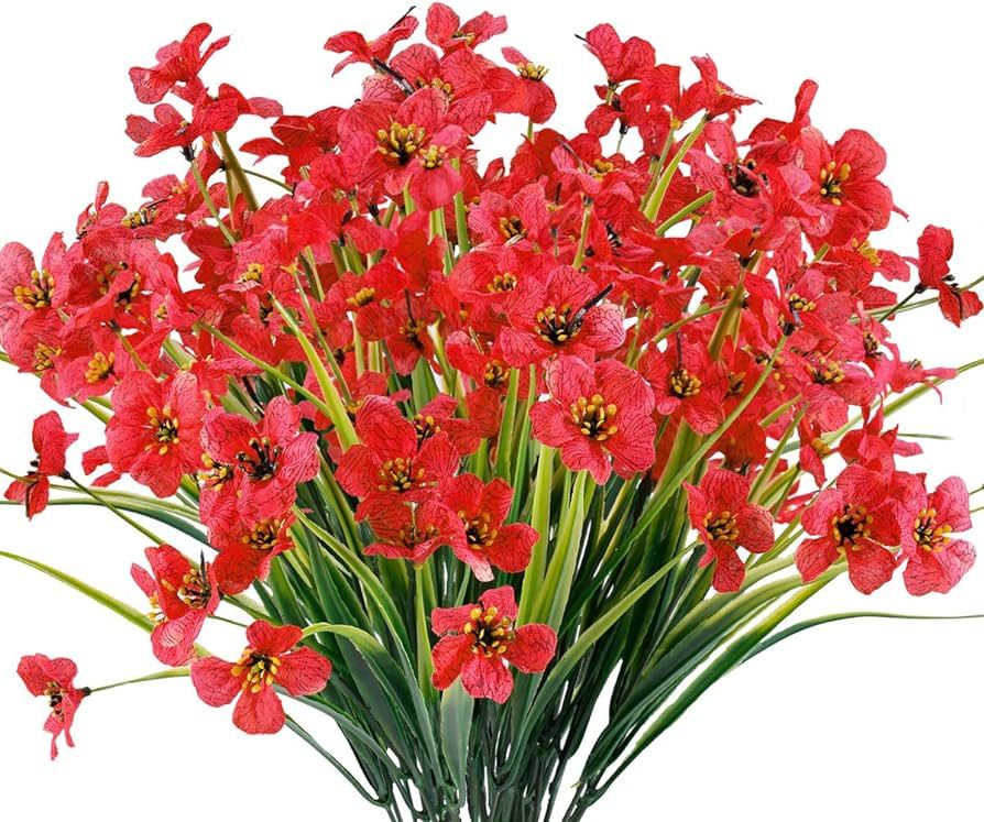 12 Bundles Artificial Flowers Outdoor UV Resistant Fake Flowers No Fade Faux Plants Garden Porch ... | Amazon (US)