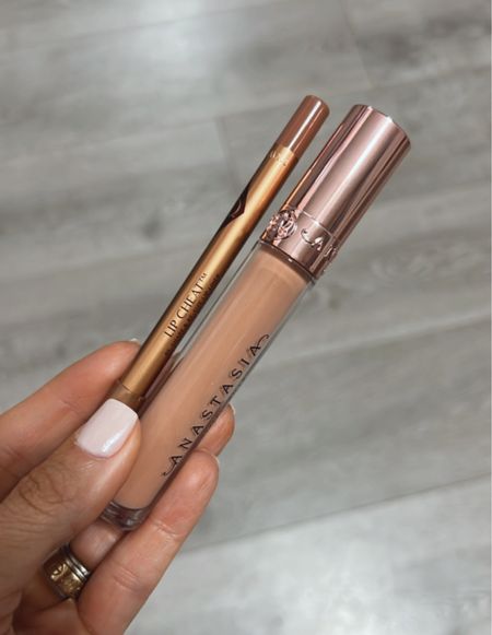 Lip combo 
Peachy nude gloss
Iconic nude liner 

#LTKbeauty