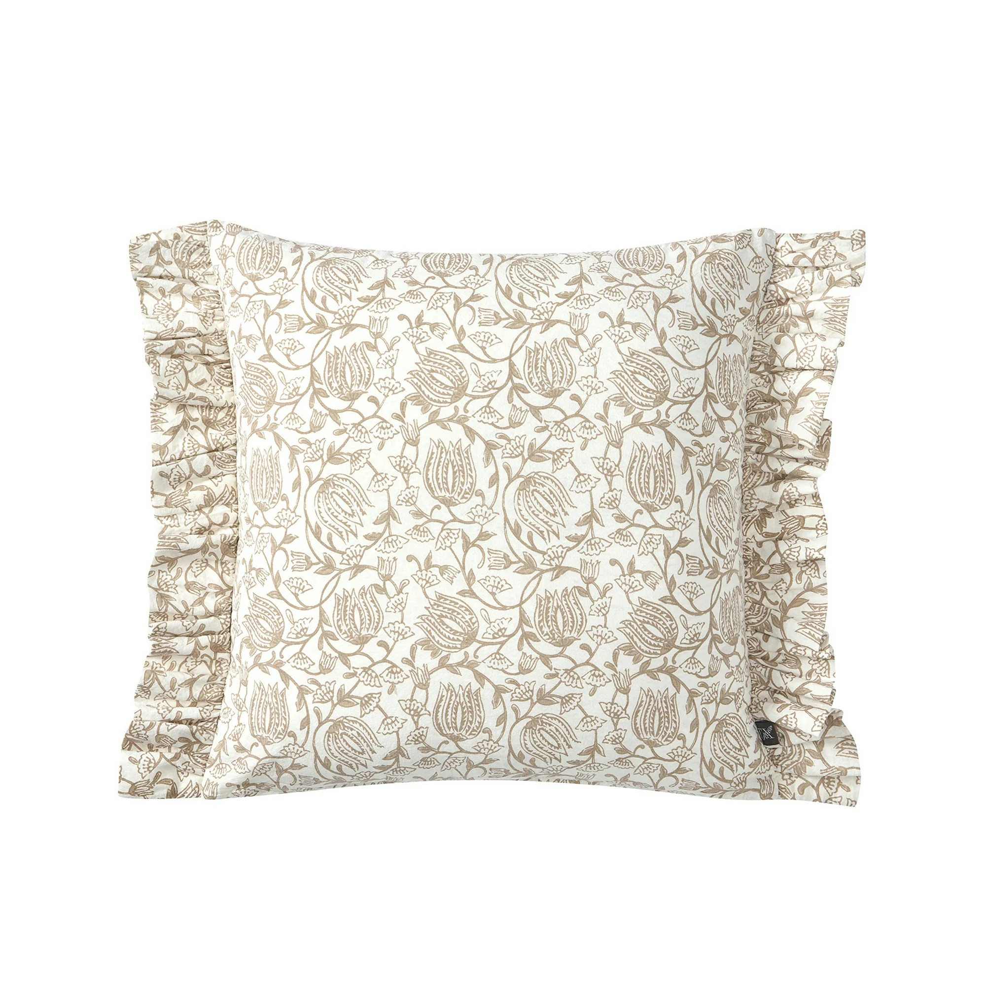 My Texas House 18" x 18" Arden Taupe Floral Cotton Decorative Pillow Cover | Walmart (US)