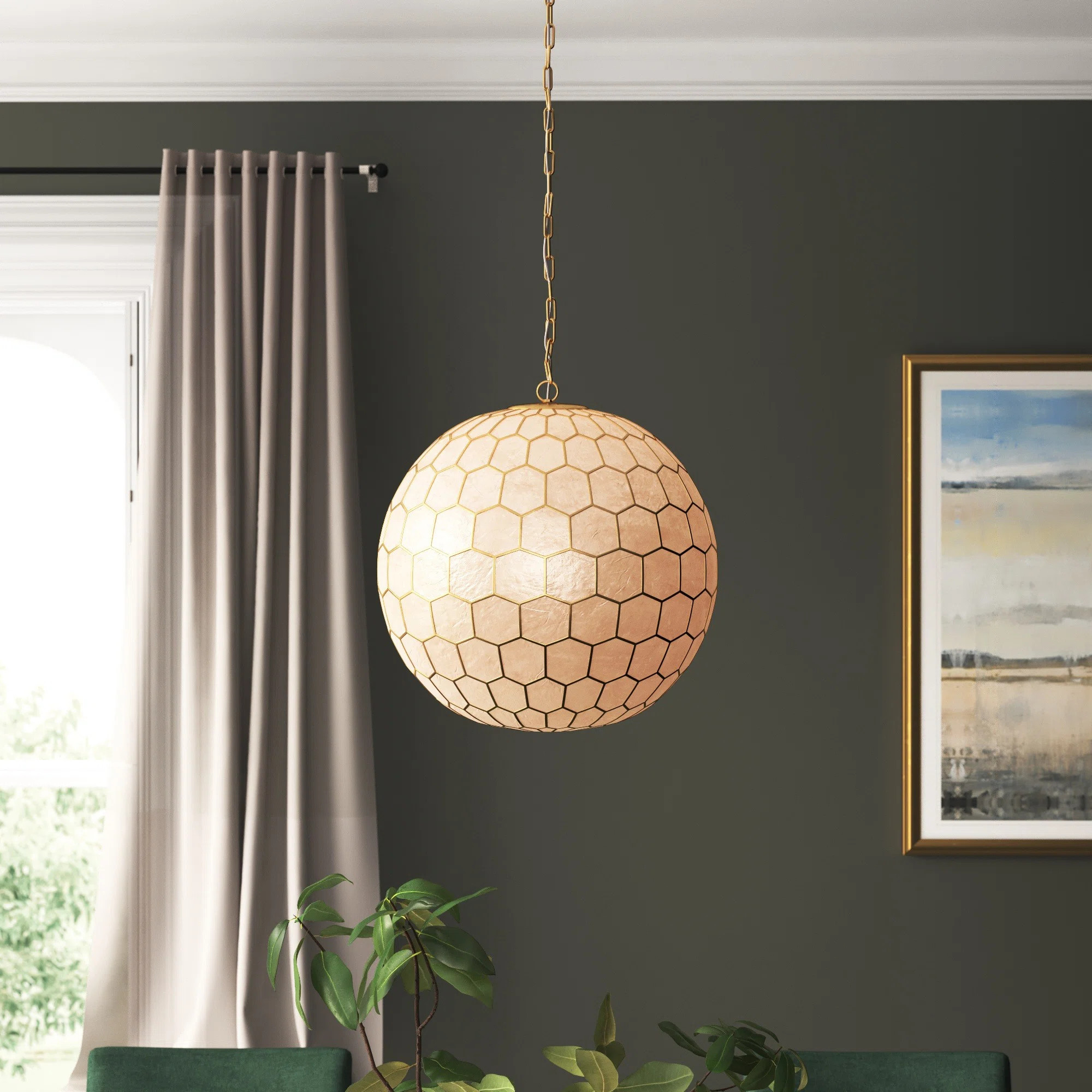 Capiz Honeycomb Globe Chandelier Pendant Light | Wayfair North America
