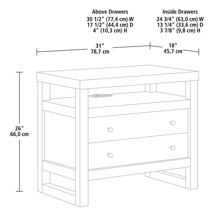 Better Homes & Gardens Ezra 2-Drawer Nightstand with USB, Walnut Finish - Walmart.com | Walmart (US)