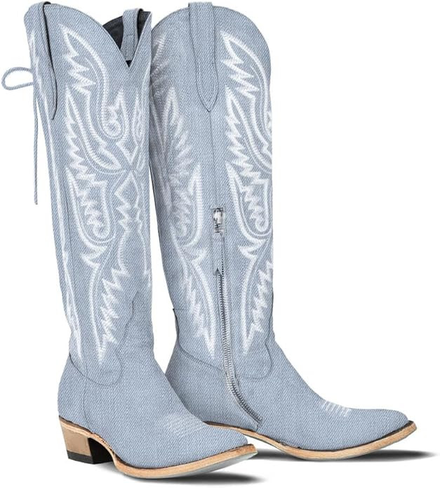 MissHeel Over the Knee Cowboy Boots for Women Adjustable Thigh High Cowgirl Boots | Amazon (US)
